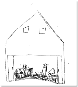 Farm animals fill the 4-H letters