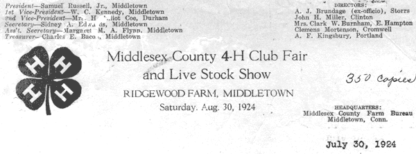 Middlesex County 4-H Club Fair and Live Stock Show, Ridgewood Farm, Middletown