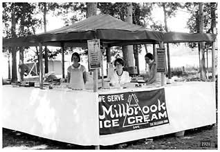 ice cream tent, 3 girls